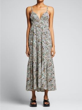 A.L.C. Rhodes Smocked Maxi-Dress sz 4